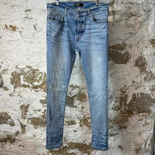Amiri Plain Blue Shotgun Denim Jeans Sz 32