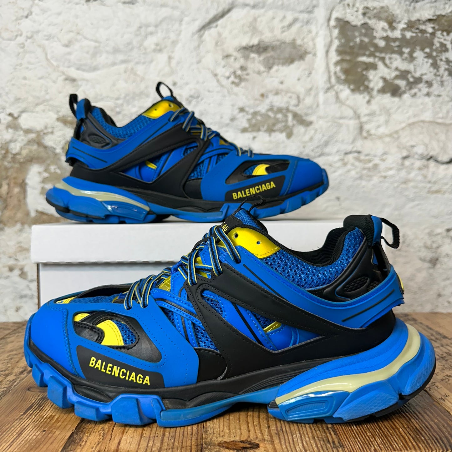 Balenciaga Track Runner LED Blue Black Yellow Sneaker Sz 10 (43)