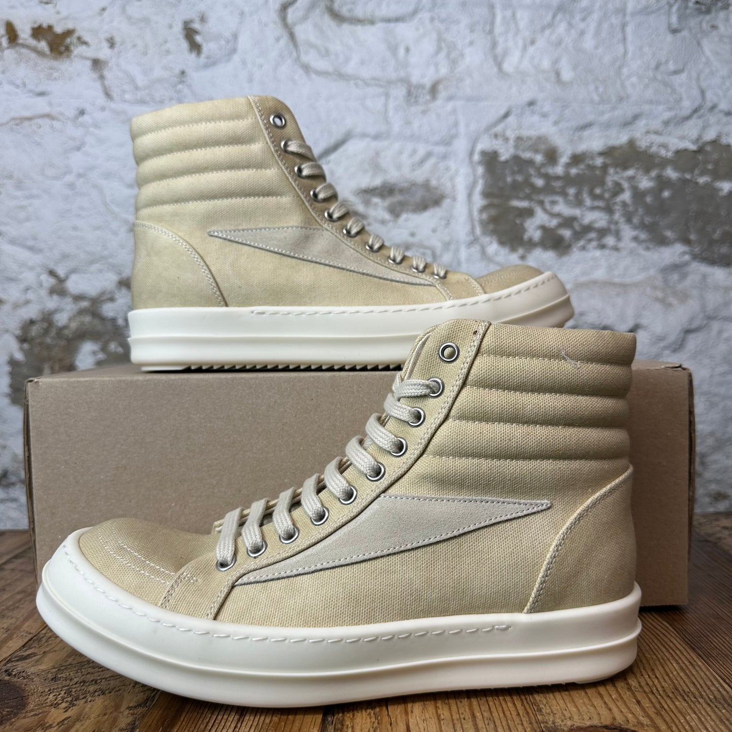 Rick Owens High Parchment Milk Sneaker Sz 7 (40)