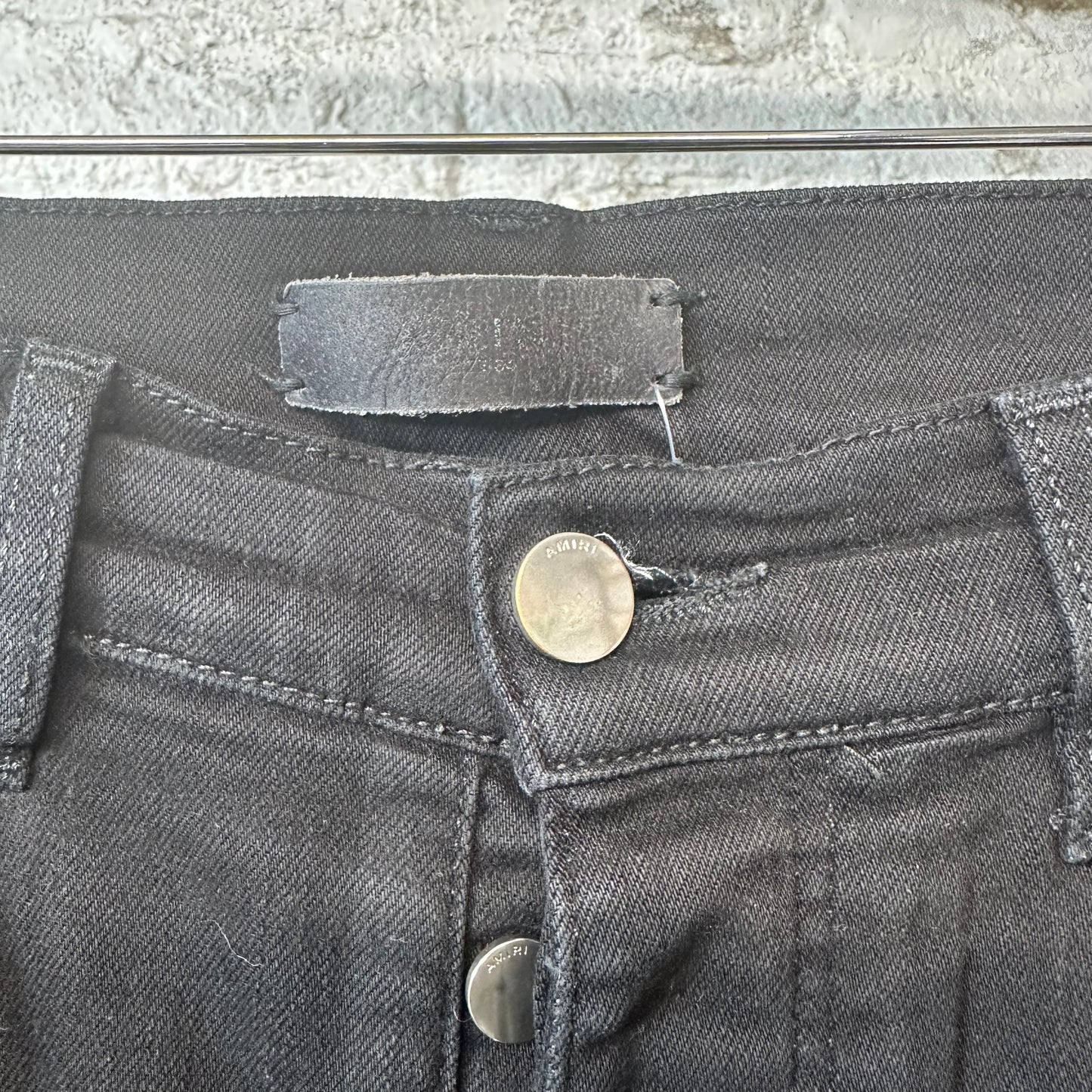 Amiri MX1 Red White Acid Black Denim Jeans Sz 34