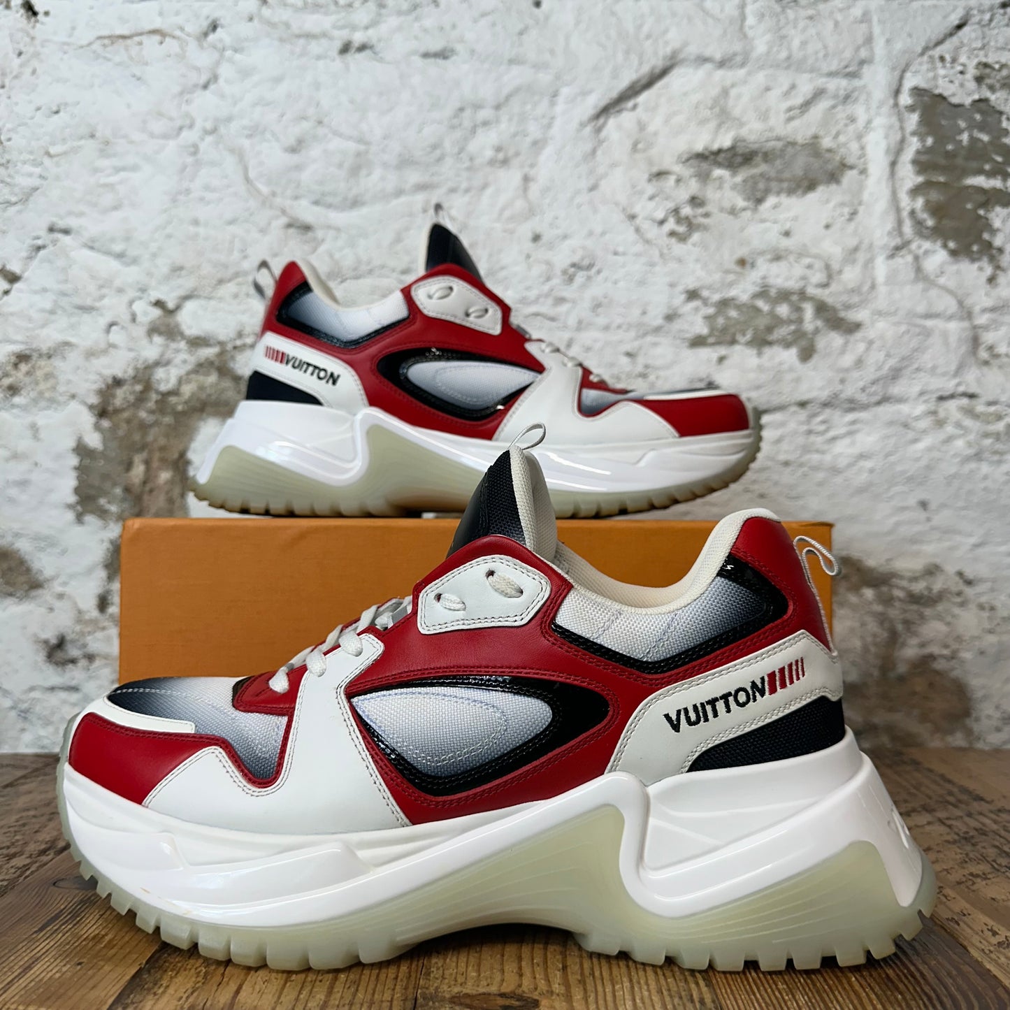 Louis Vuitton Red White Black Pulse Sneaker Sz 9.5 (8LV)