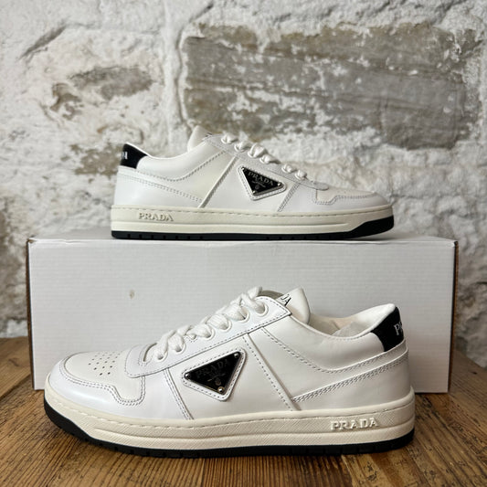 Prada Downtown Leather White Black Sneaker Sz 5 (37)