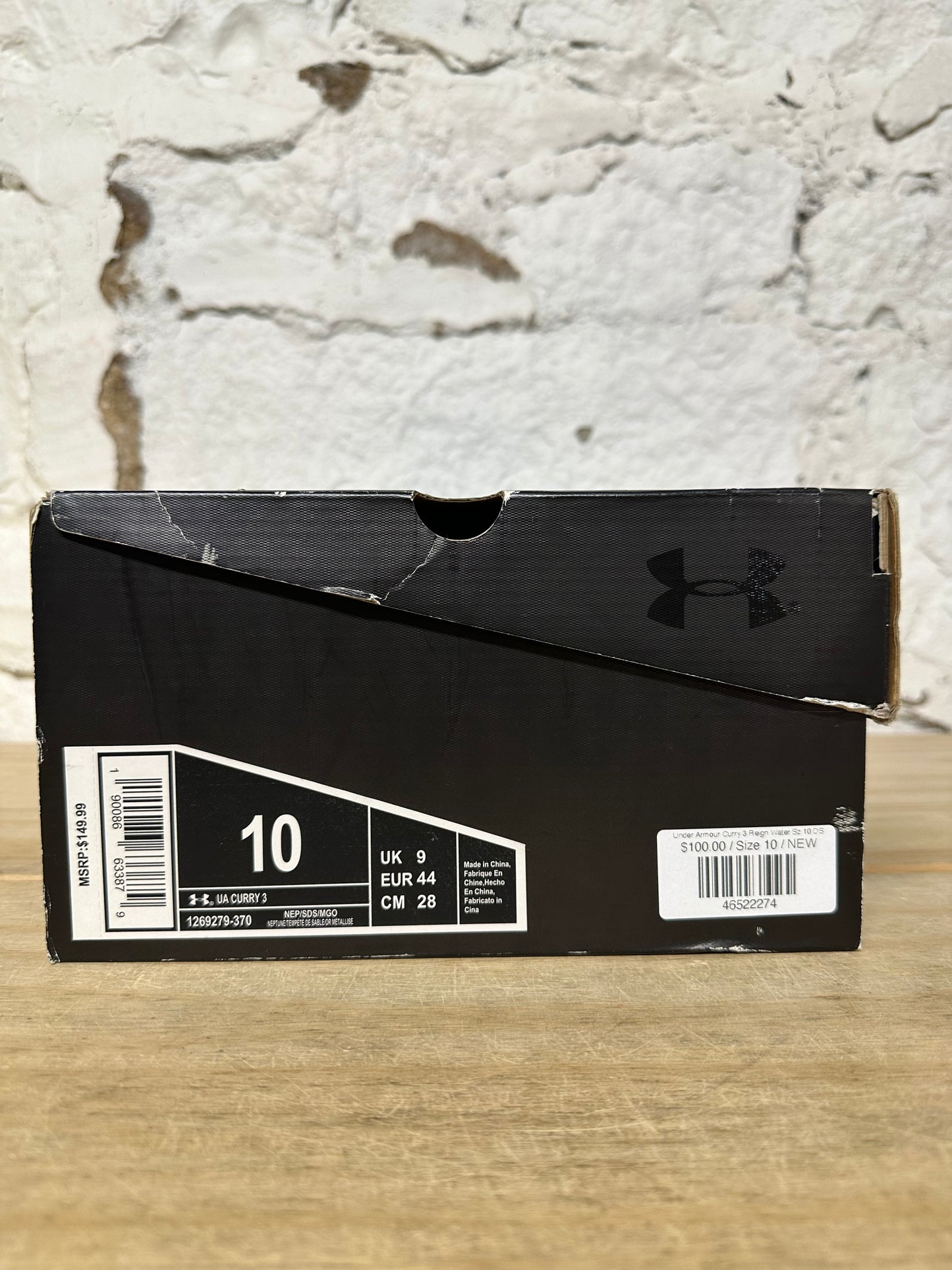 Under Armour Curry 3 Reign Water Sz 10 DS