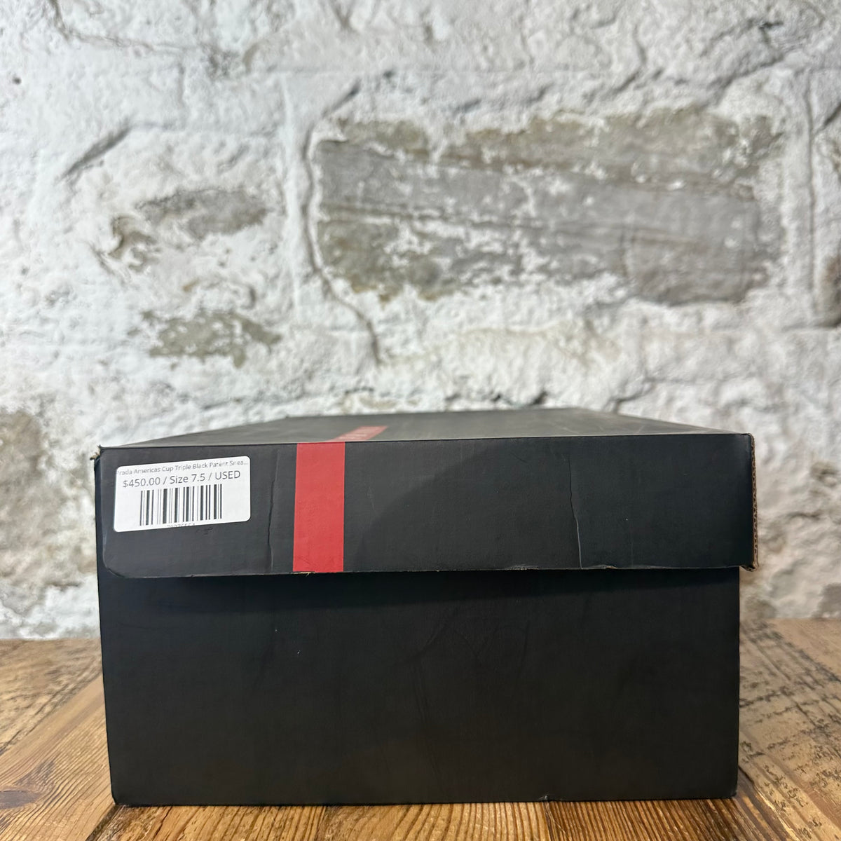 Prada Americas Cup Triple Black Patent Sneaker Sz 7.5