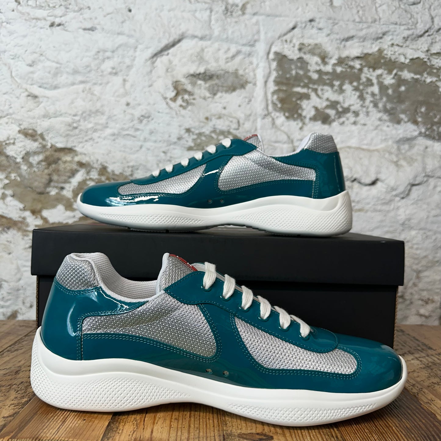 Prada Americas Cup Laguna Patent Sneaker Sz 10 DS