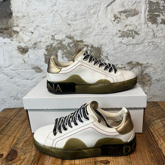 Dolce Gabbana Wax Bottom White Sneaker Sz 7