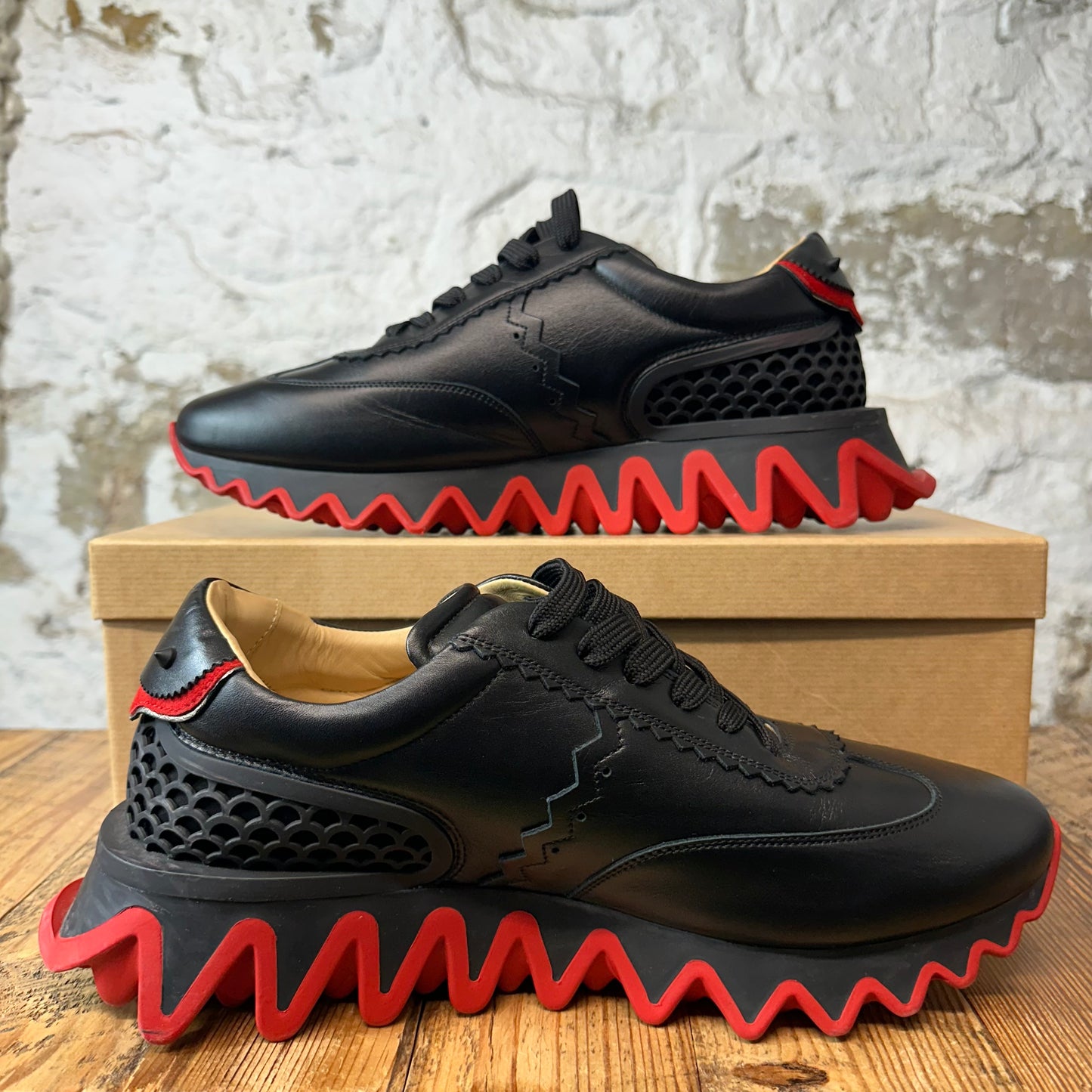 Christiain Louboutin Loubishark Black Red Sneaker Sz 11.5 (44.5)