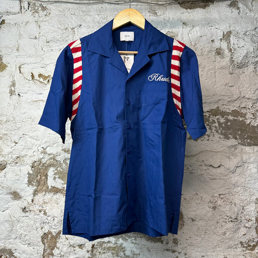 Rhude American Spirit Button Up Shirt Blue Sz S