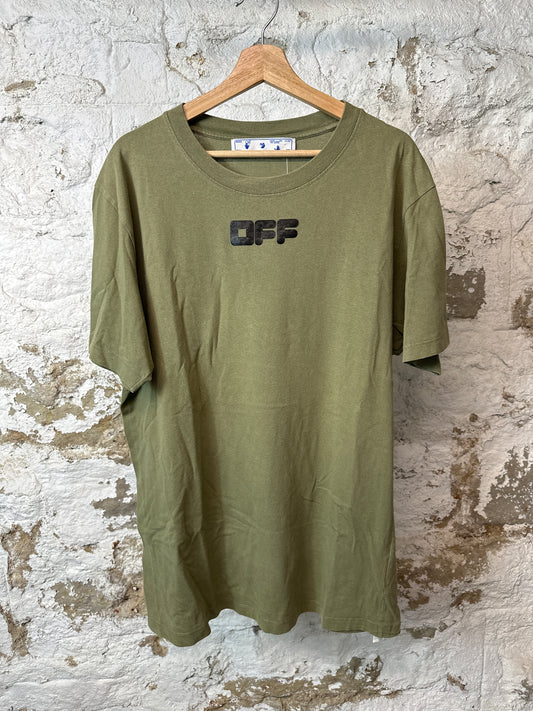 Off White Black Spell Green T-shirt Sz XL