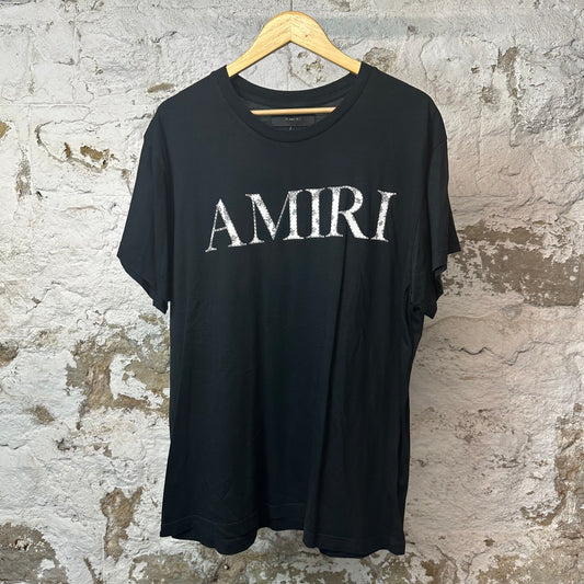 Amiri White Paisley Spellout T-shirt Black Sz M