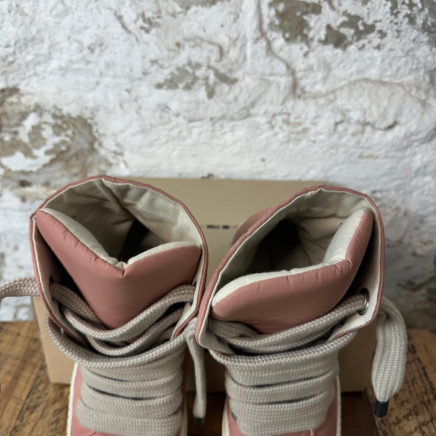Rick Owens Jumbo Lace Puffer Dark Pink Milk High Sz 13 (46)