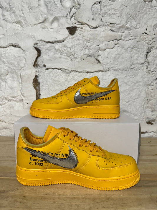 Nike Air Force 1 Low Off-White ICA University Gold Sz 9