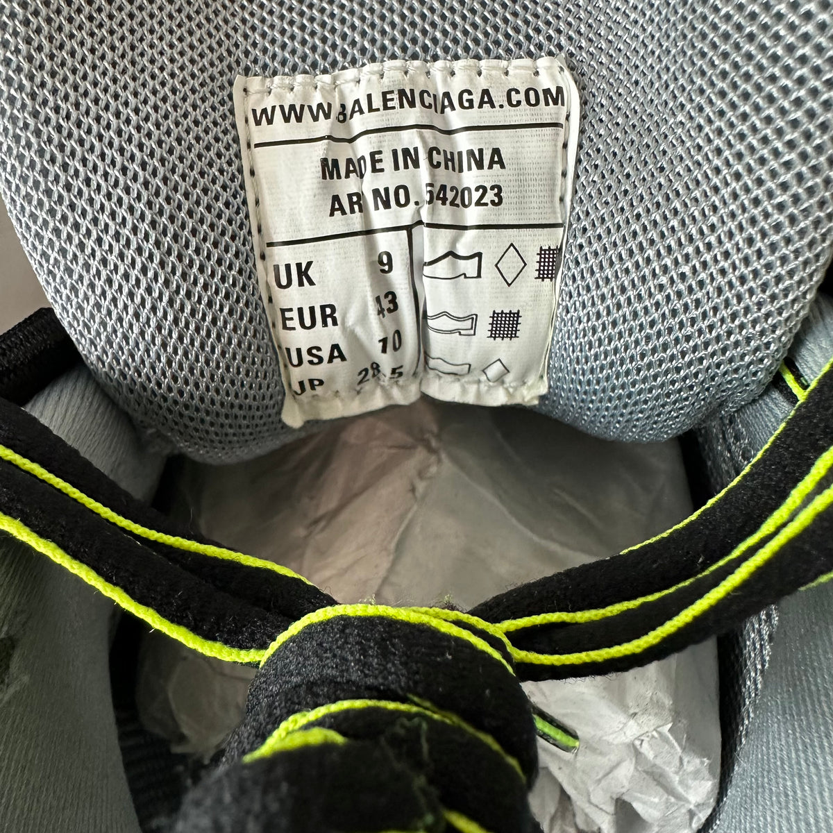 Balenciaga Track Runner Black Neon Yellow Sneaker Sz 10 (43)