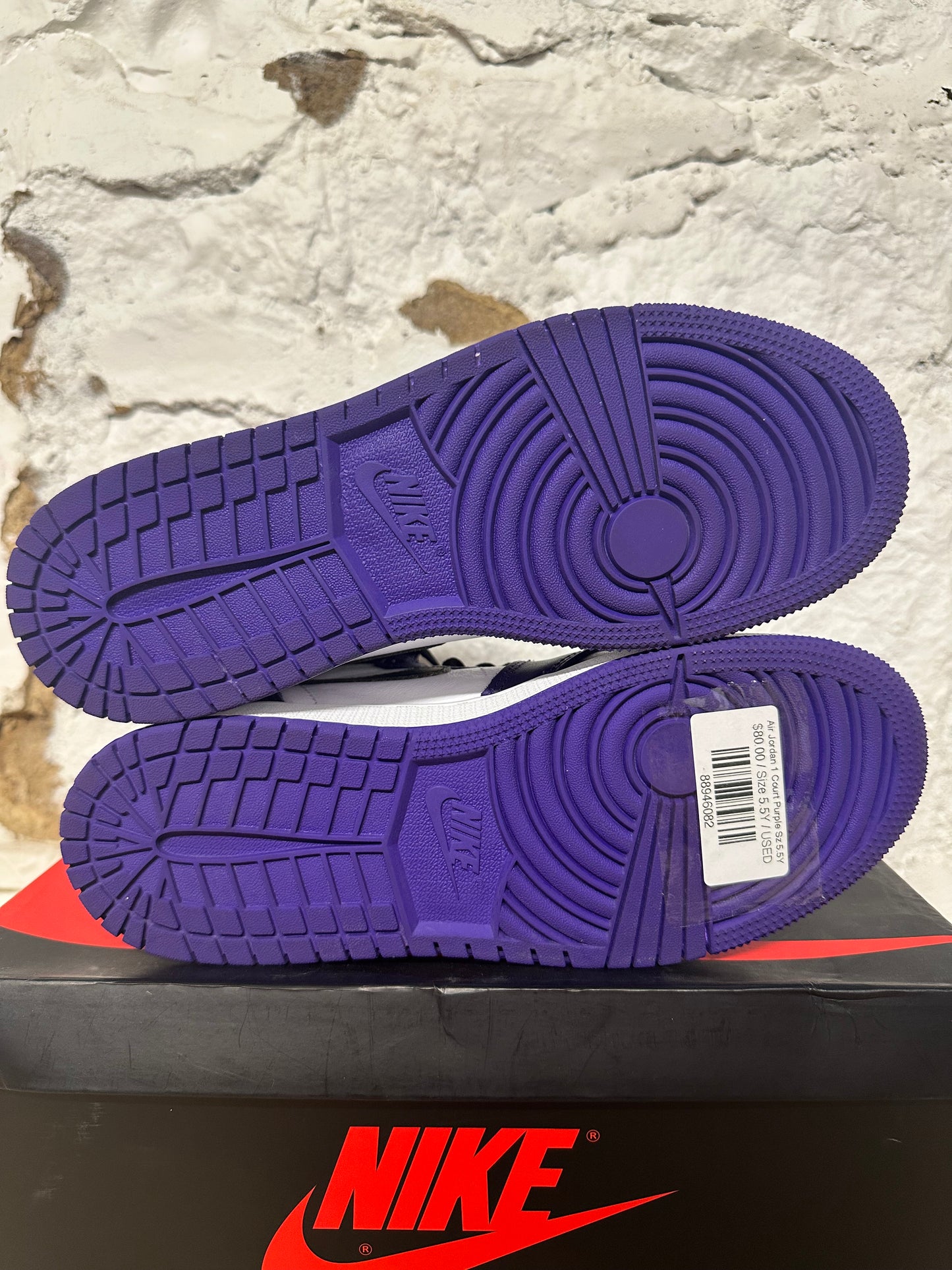 Air Jordan 1 High Court Purple White Sz 5.5Y