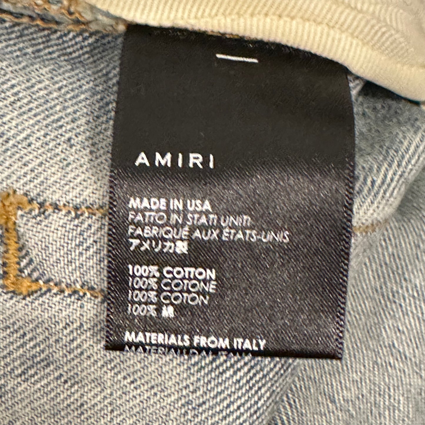 Amiri Repaired Distressed Blue Denim Jeans Sz 34