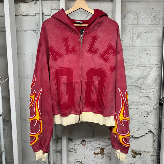 Vale Chimera Red Zip Up Hoodie Sz L