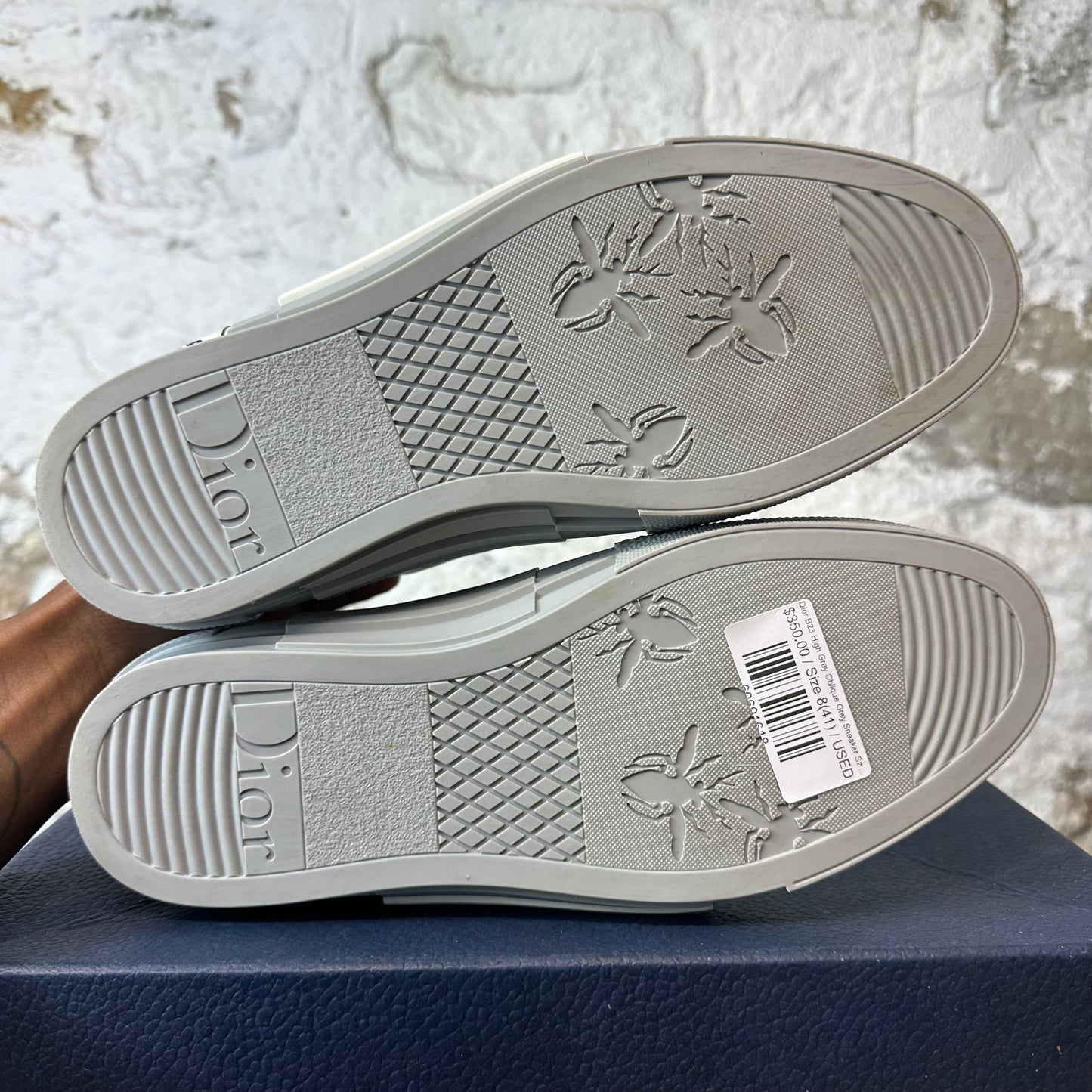 Dior B23 High Grey Oblique Grey Sneaker Sz 8 (41)