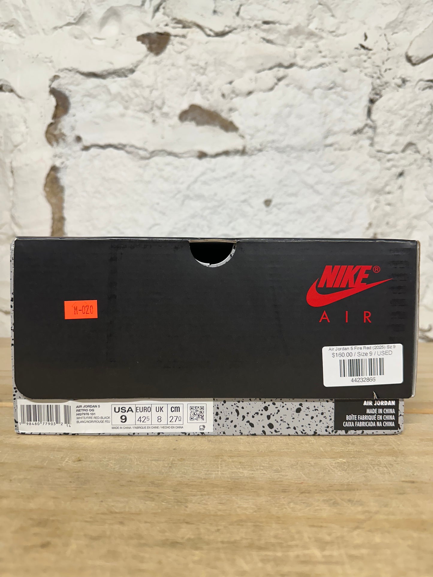 Air Jordan 5 Fire Red Black Tongue (2025) Sz 9