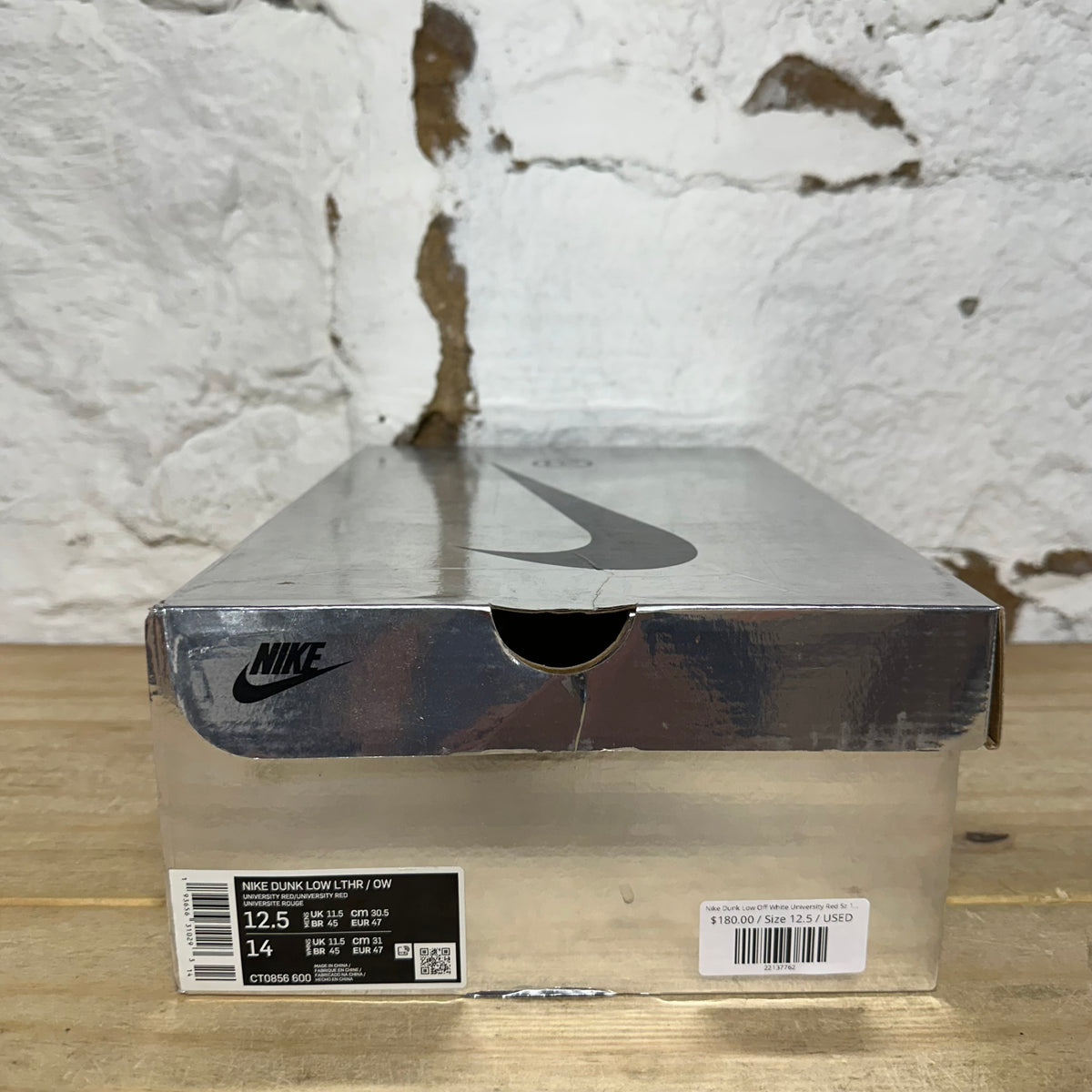 Nike Dunk Low Off-White University Red Sz 12.5