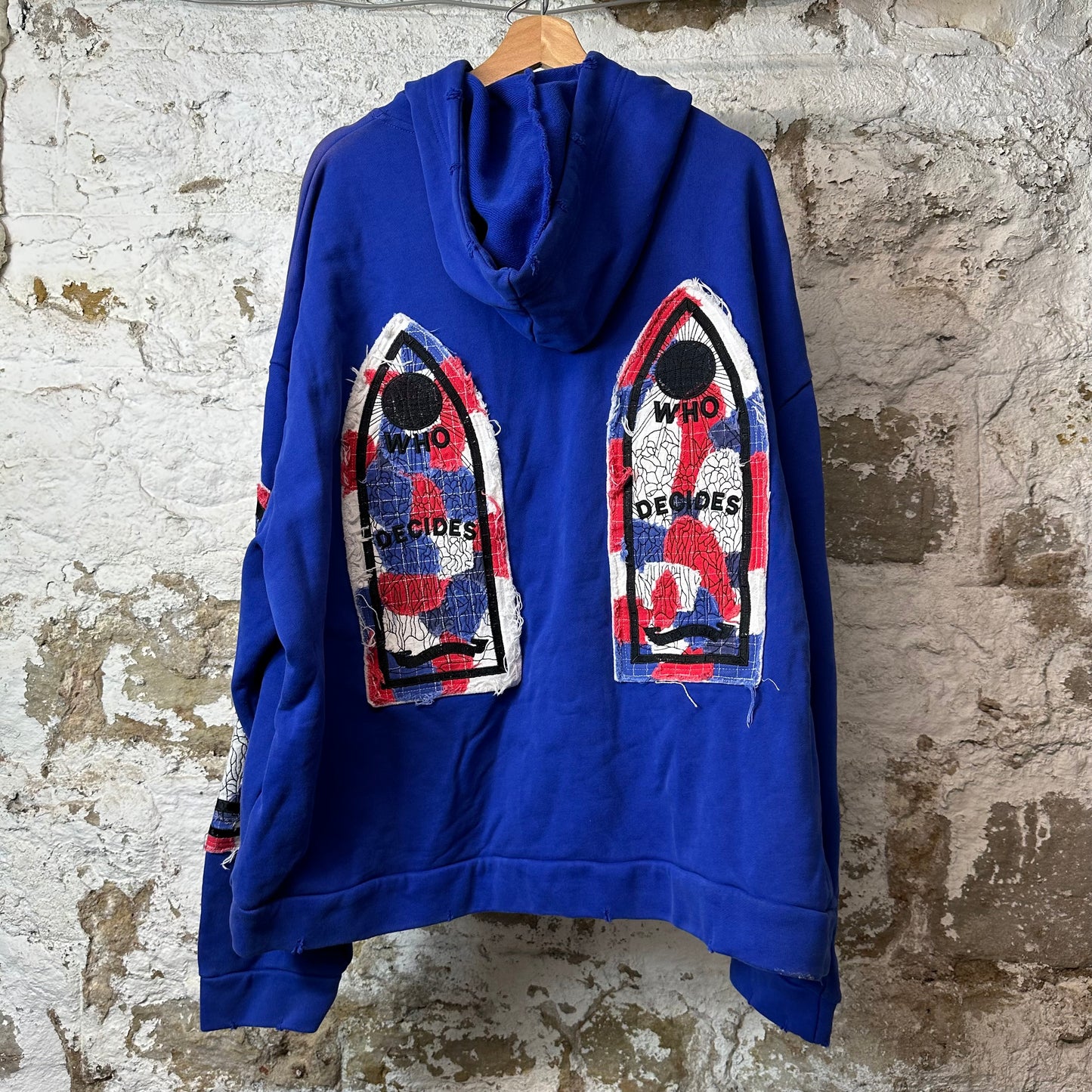 Who Decides War Glory Stained Glass Blue Hoodie Sz XXL