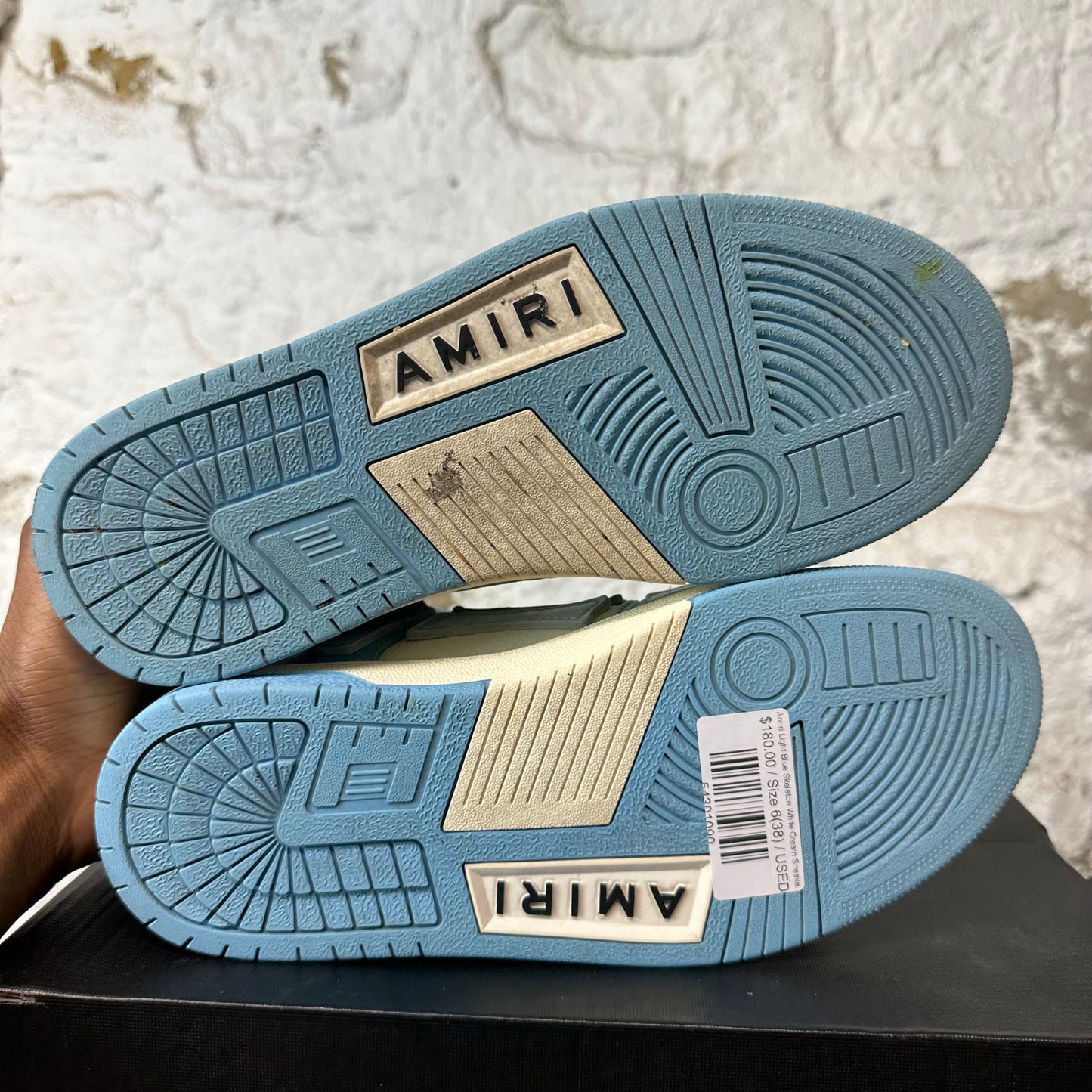 Amiri Light Blue Skeleton White Cream Sneaker Sz 6 (38)