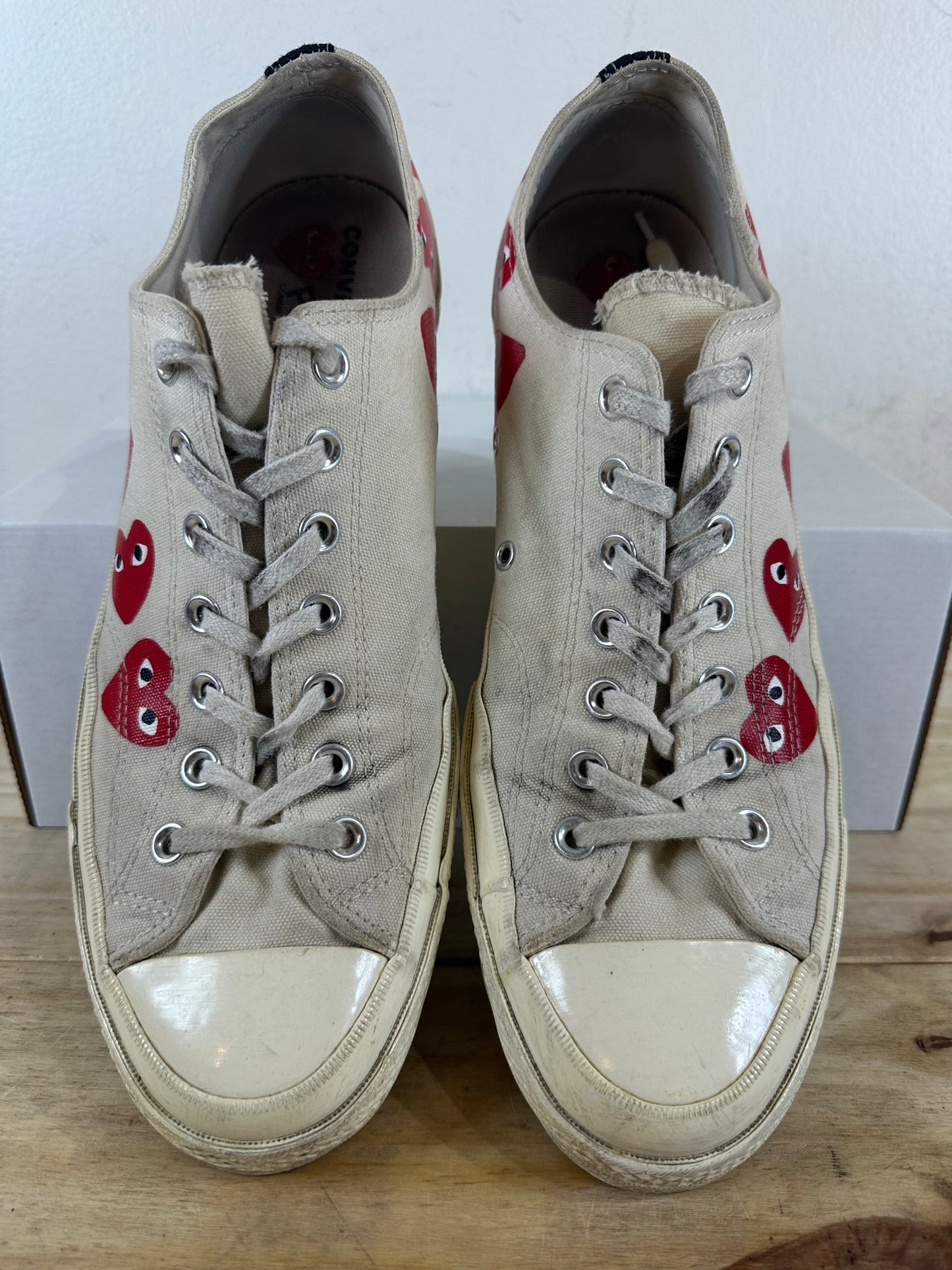 Converse Chuck Taylor All Star 70 Ox CDG Multi Heart White Sz 12