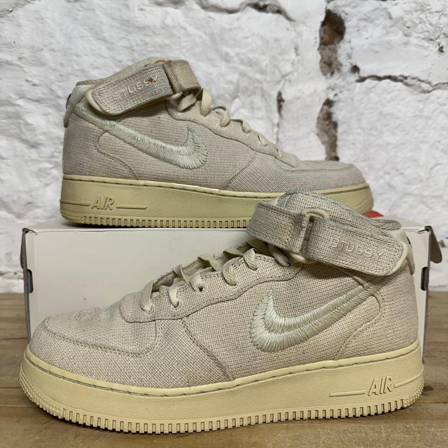 Nike Air Force 1 Mid Stussy Fossil Sz 9