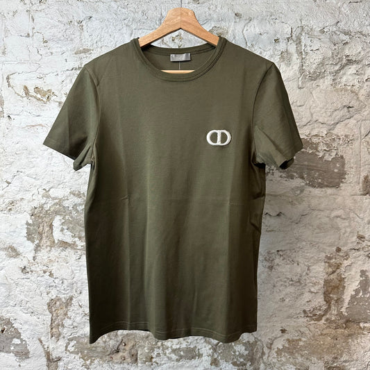 Dior White CD Icon T-shirt Green Sz S
