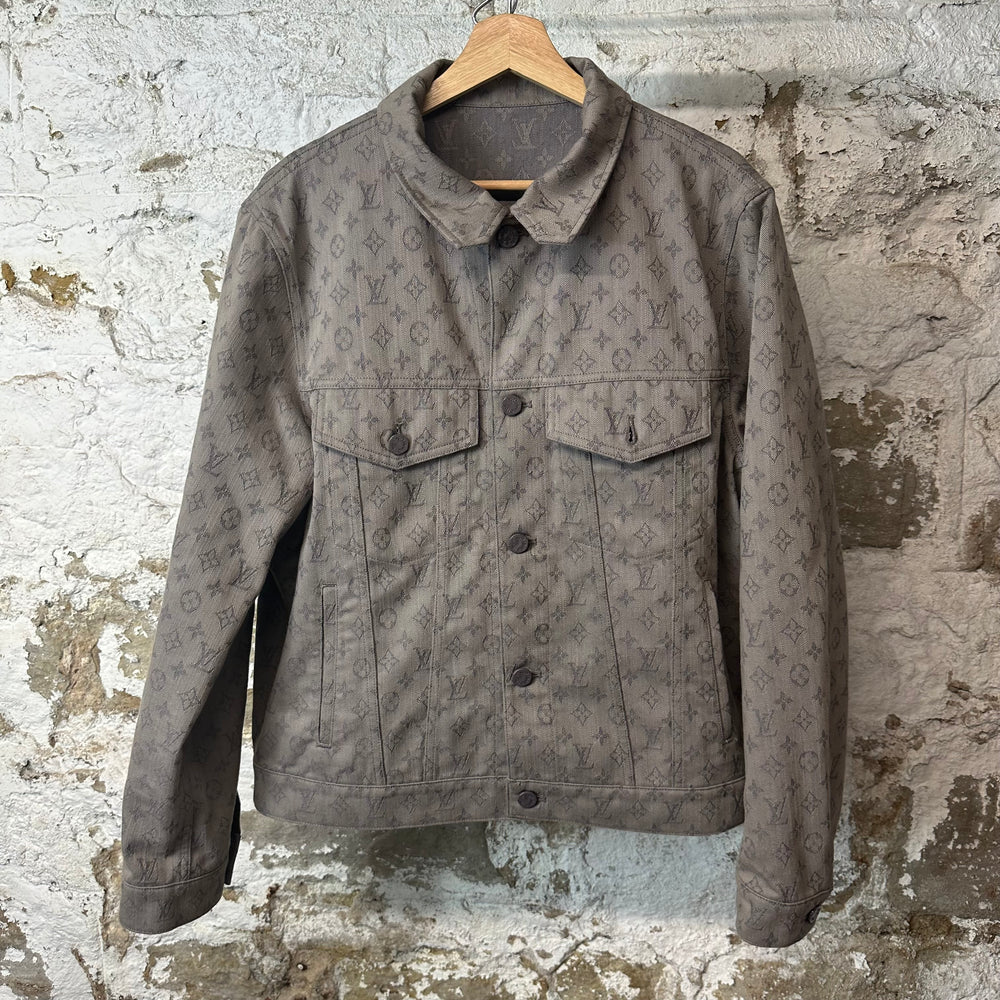 Louis Vuitton Grey Monogram Denim Jacket Sz XXL (54)