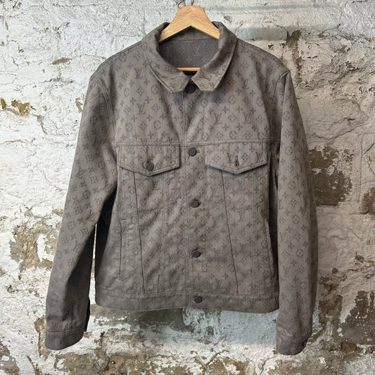 Louis Vuitton Grey Monogram Denim Jacket Sz XXL (54)