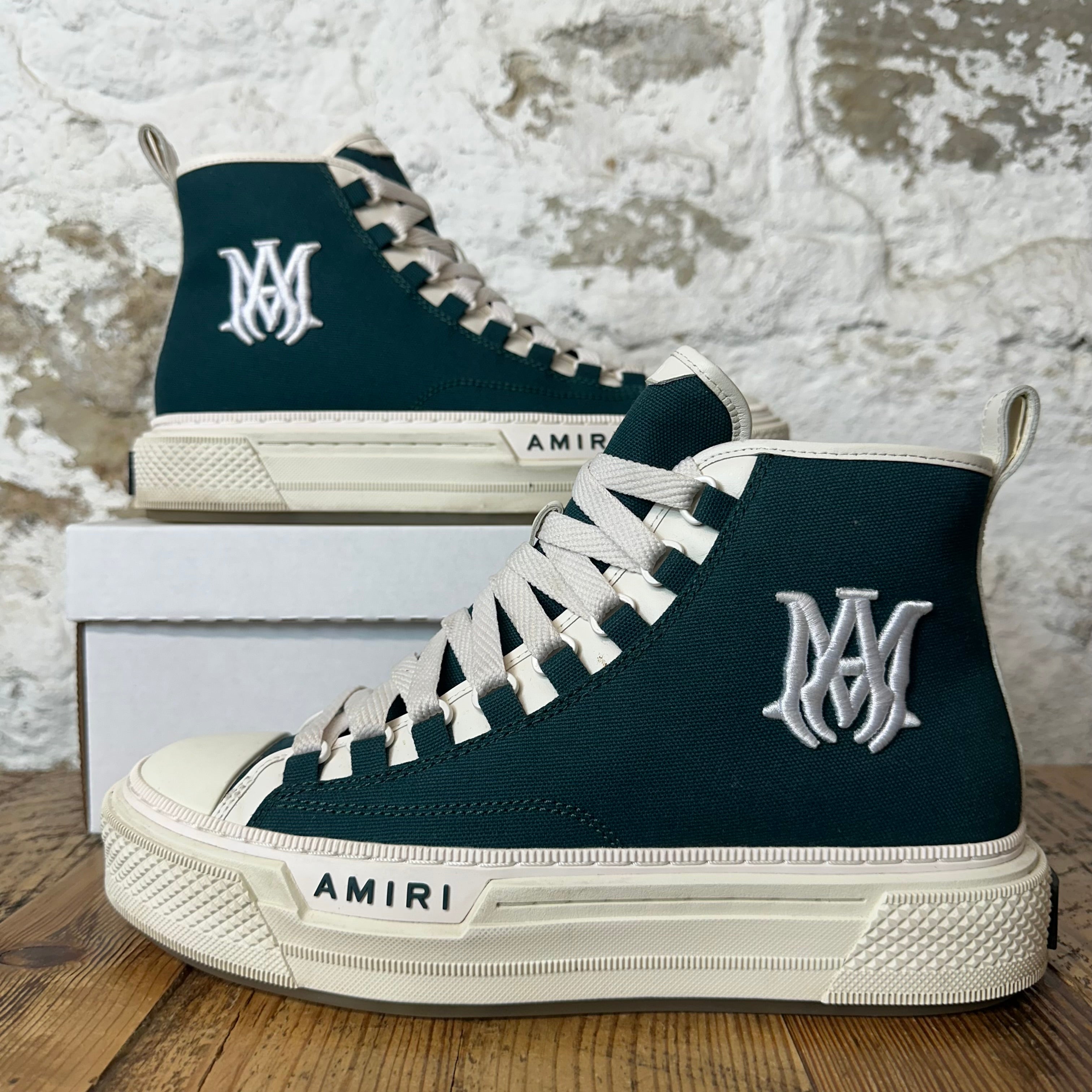 Amiri High White AM Forest Green White Sneaker Sz 8 (41)