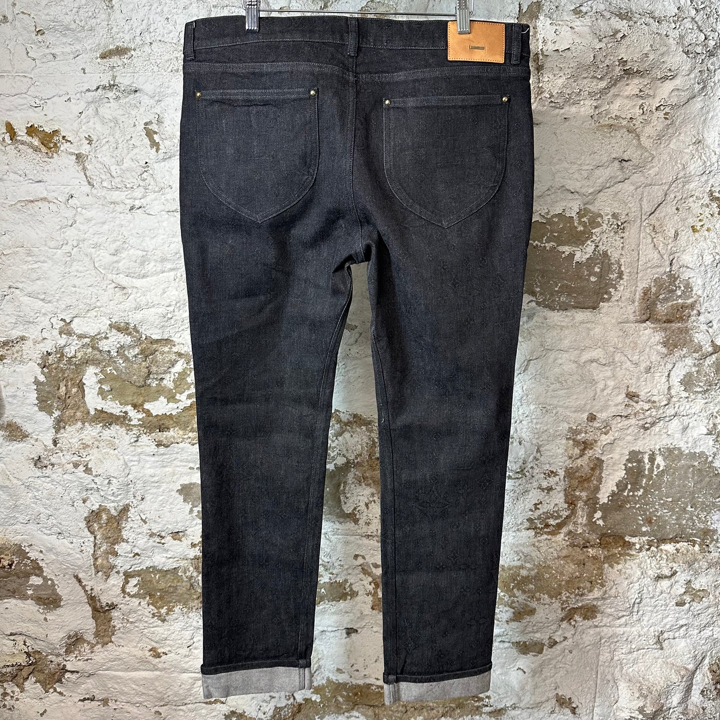 Louis Vuitton Dark Grey Monogram Denim Jeans Sz 38