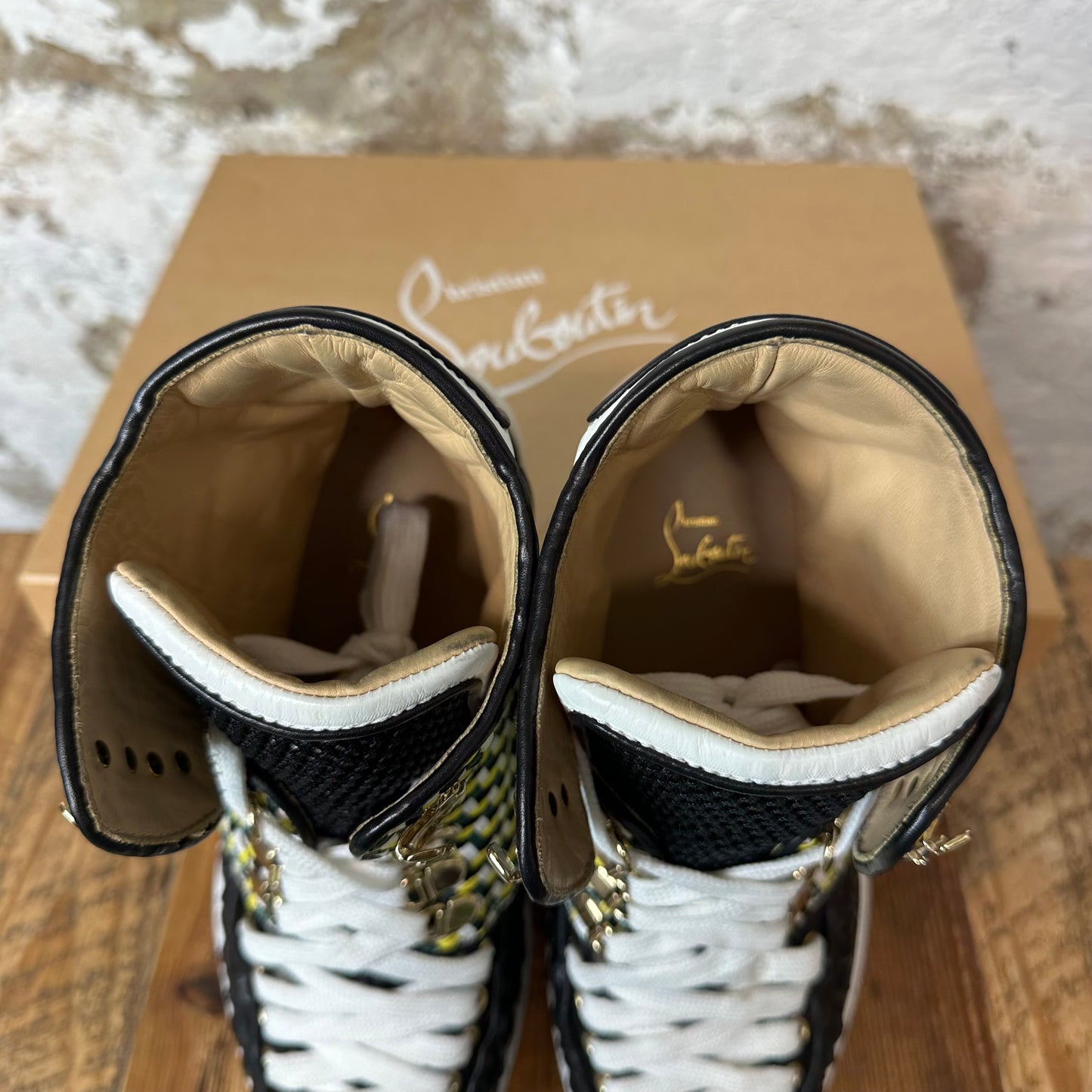 Christian Louboutin High Multicolor Woven Sneaker Sz 8.5 (41.5)