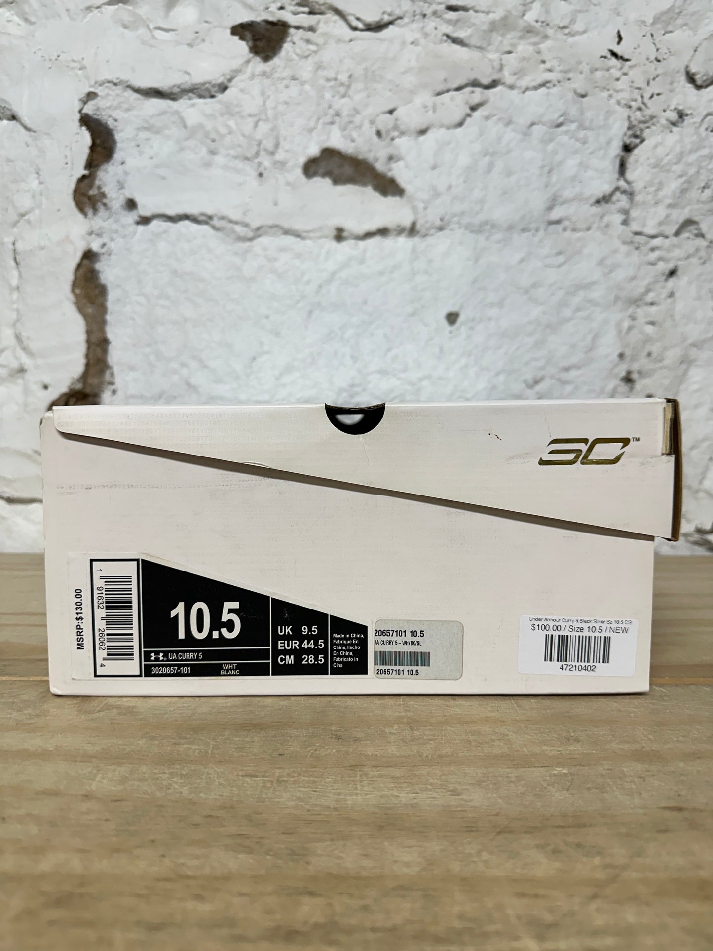 Under Armour Curry 5 Black Silver Sz 10.5 DS