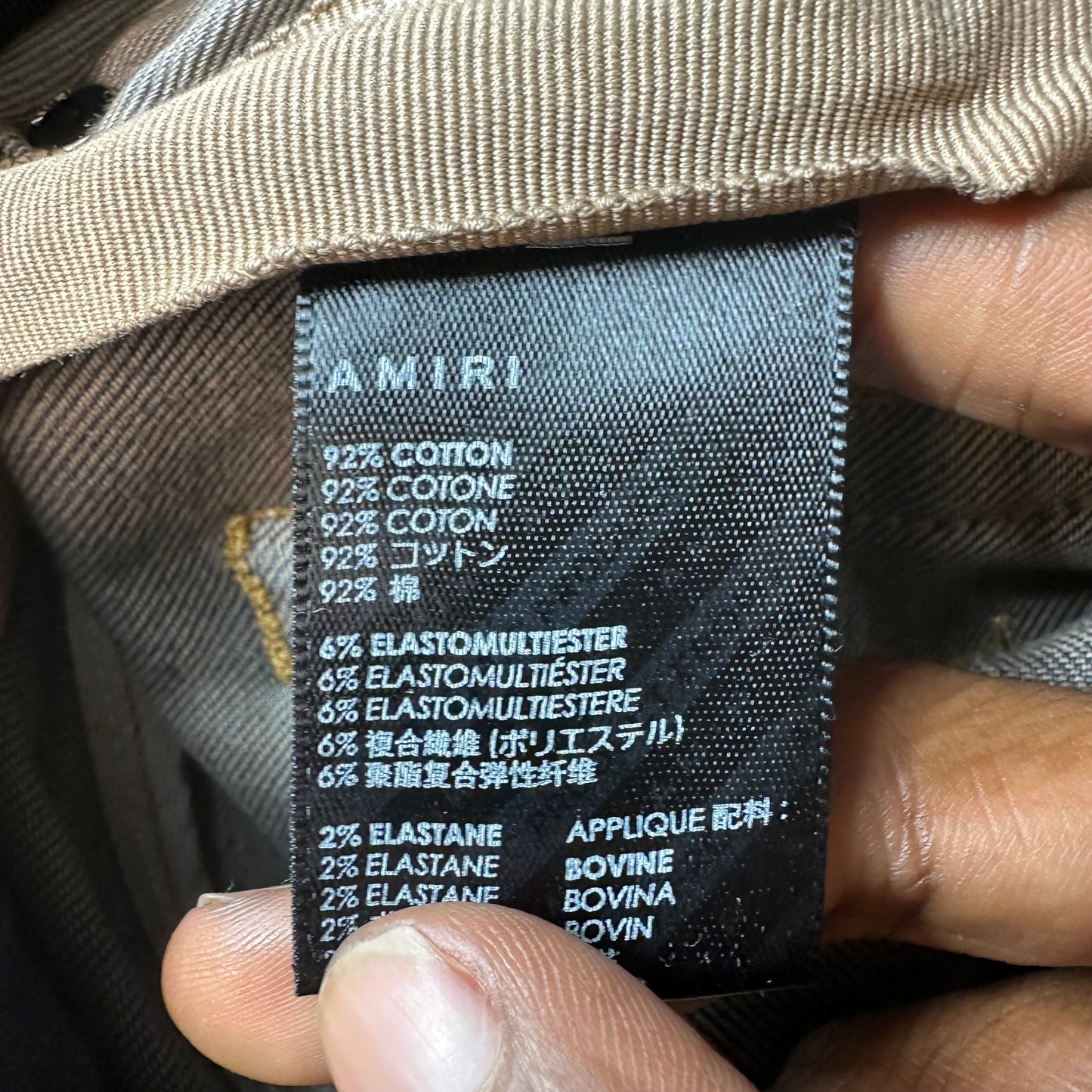 Amiri MX1 Black Leather Thrasher Dirty Blue Denim Jeans Sz 30