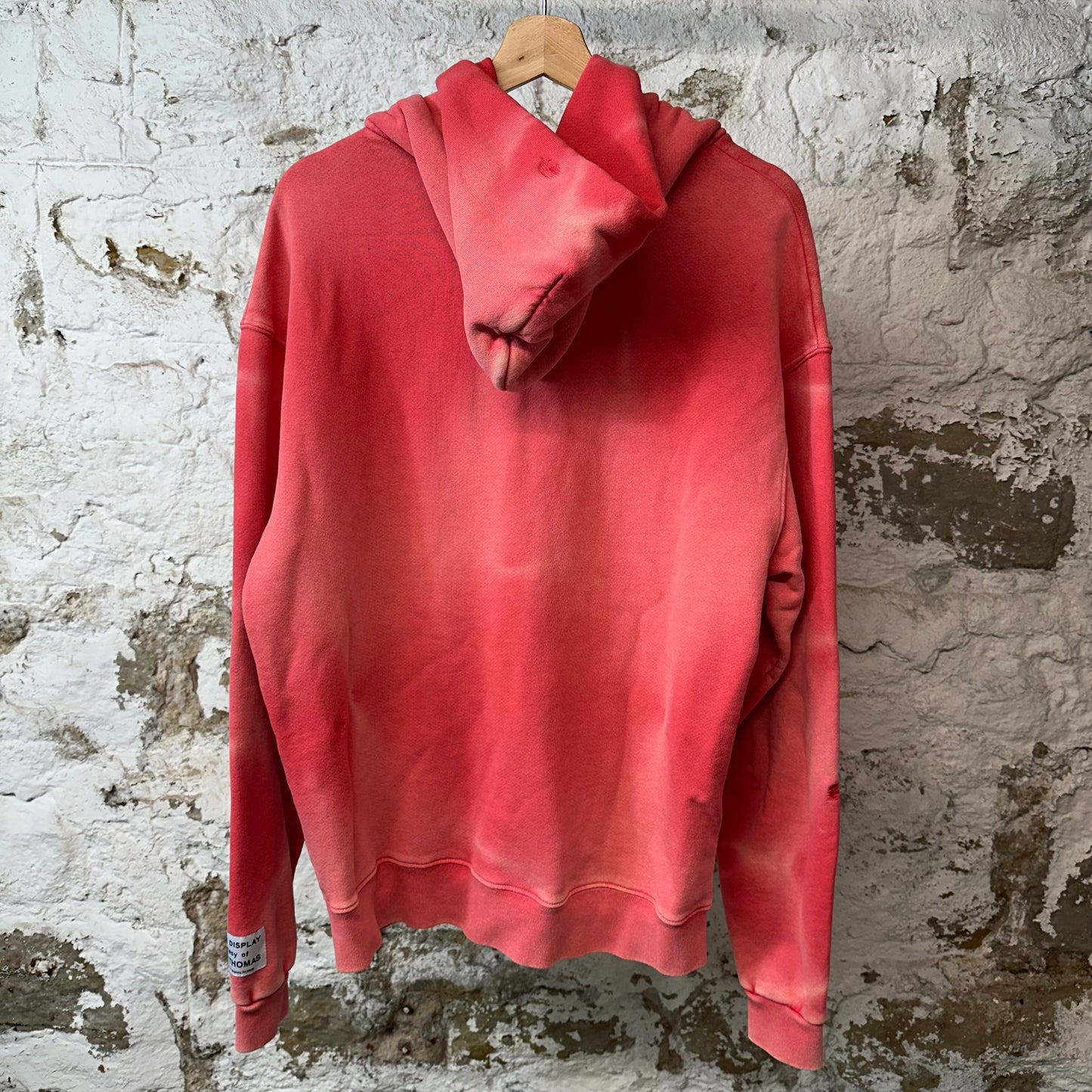 Gallery Dept Black Logo Faded Red Zip Up Hoodie Sz S