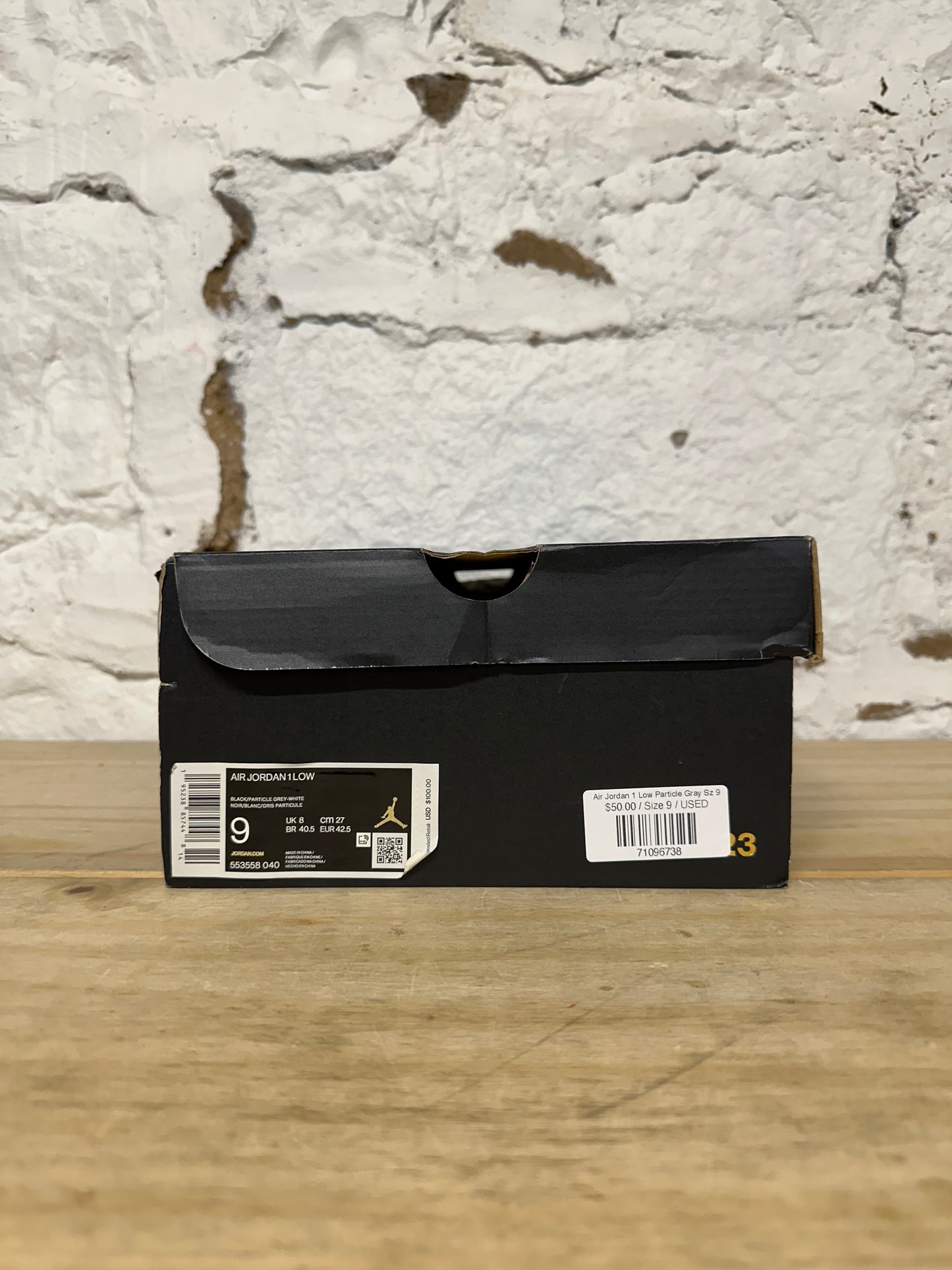 Air Jordan 1 Low Particle Gray Sz 9
