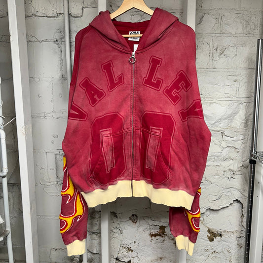 Vale Sleeve Chimera Flame Sleeve Red Zip Up Hoodie Sz XL