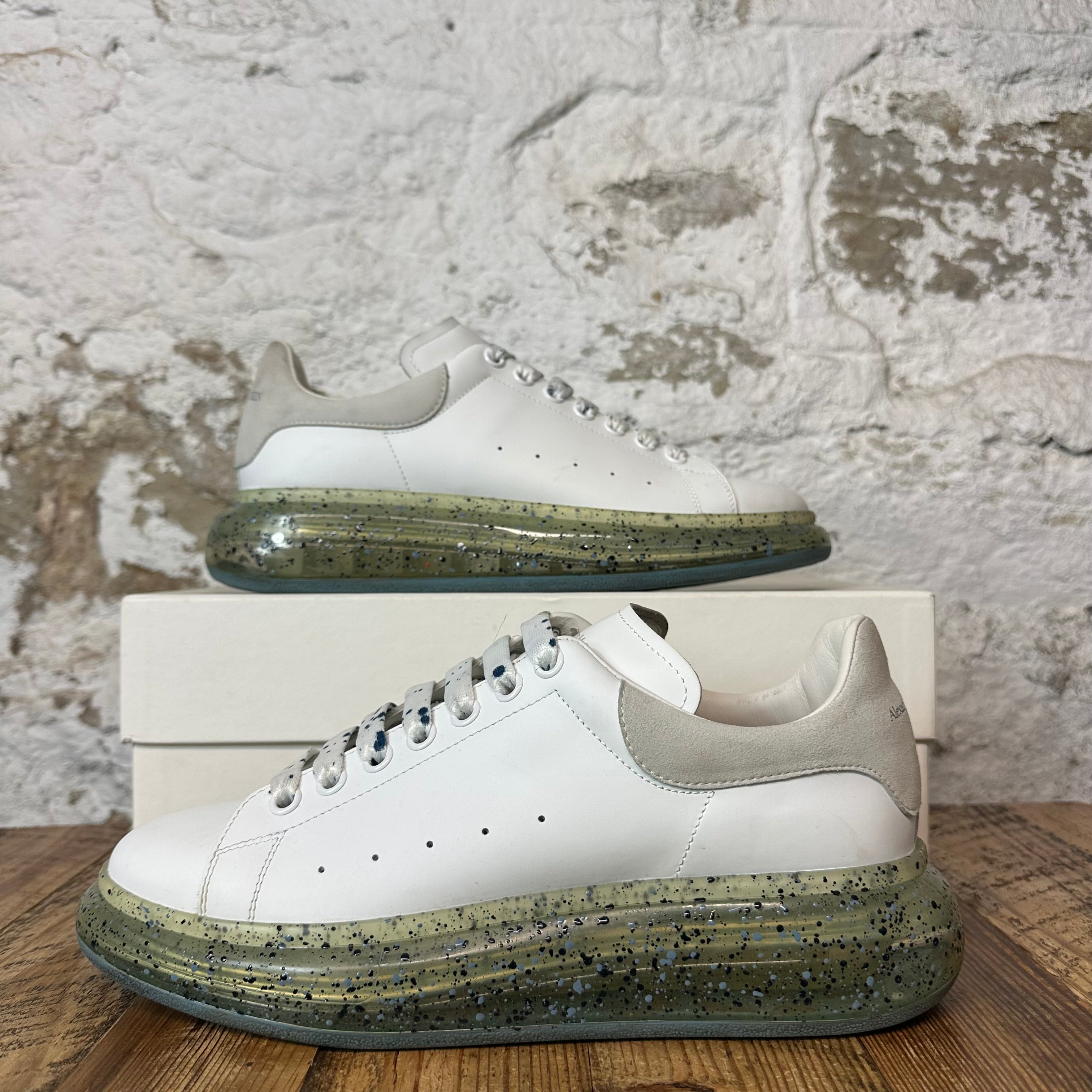 Alexander Mcqueen Grey Suede Tab Paint Splatter Sole Sneaker Sz 10 (43)