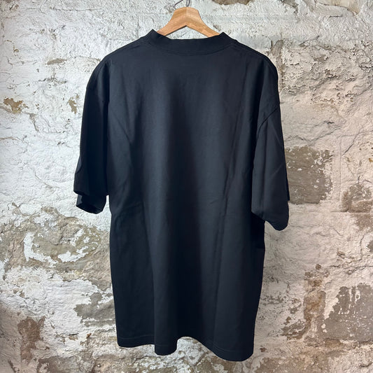 Balenciaga Mirror Spellout Black T-Shirt Sz L