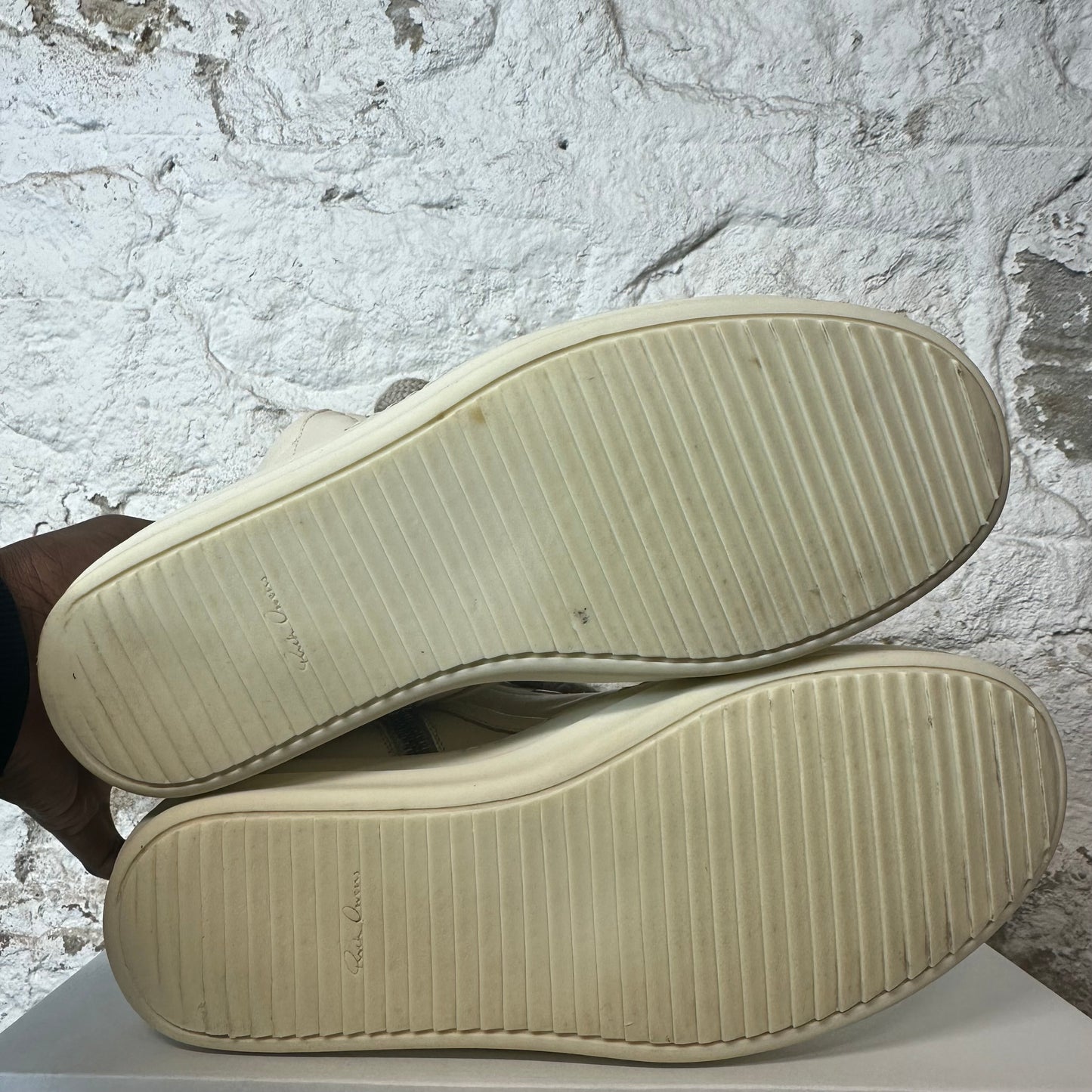 Rick Owens High Geobasket Jumbo Lace Milk Sneaker Sz 10.5 (43.5)
