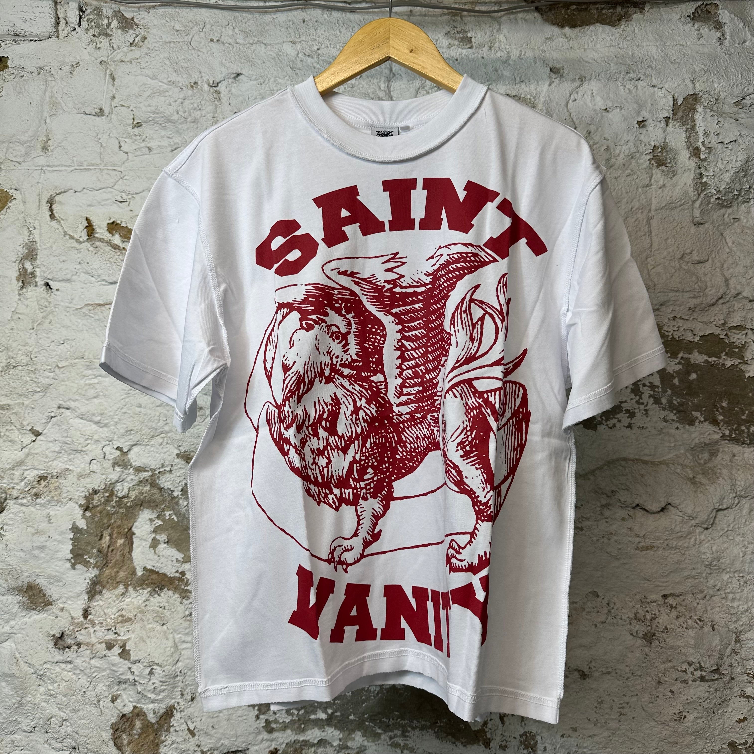 Saint Vanity Maroon Griffin White T-Shirt