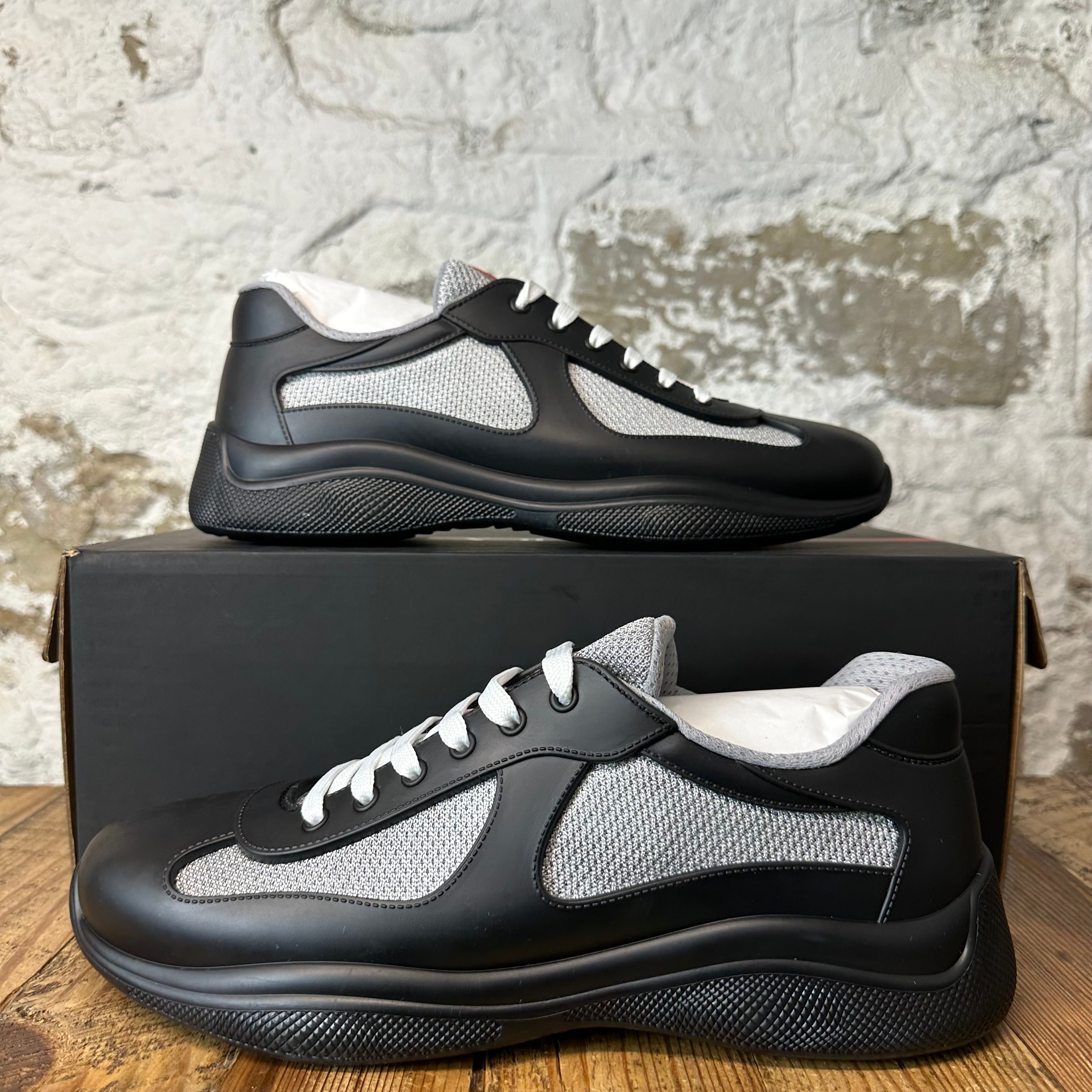Prada Americas Cup Black Rubber Sneaker Sz 11 (44) DS