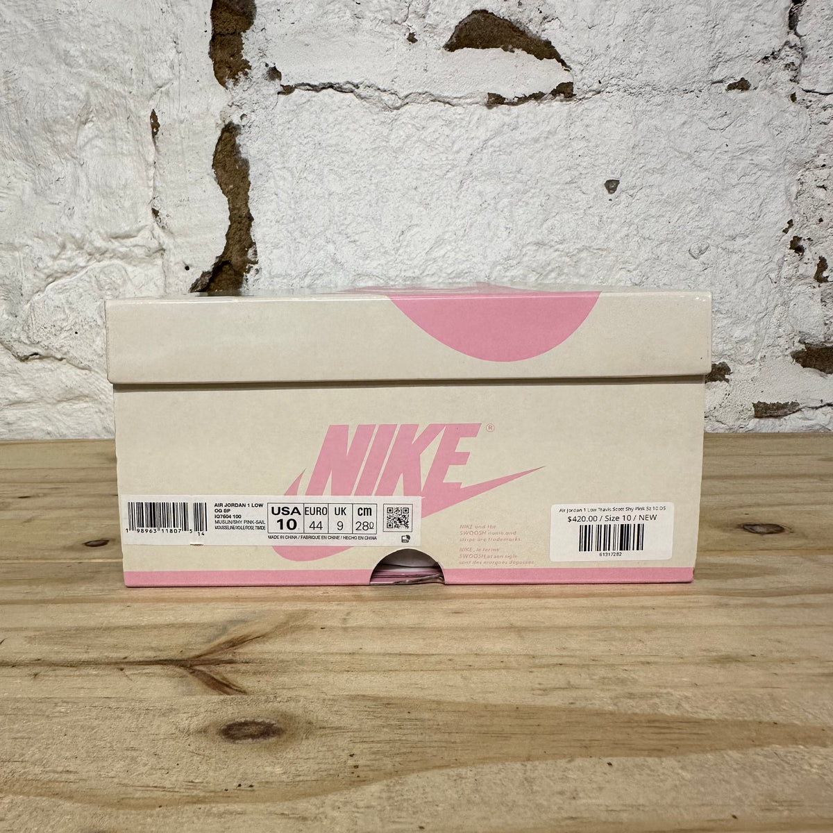 Air Jordan 1 Low Travis Scott Shy Pink Sz 10 DS