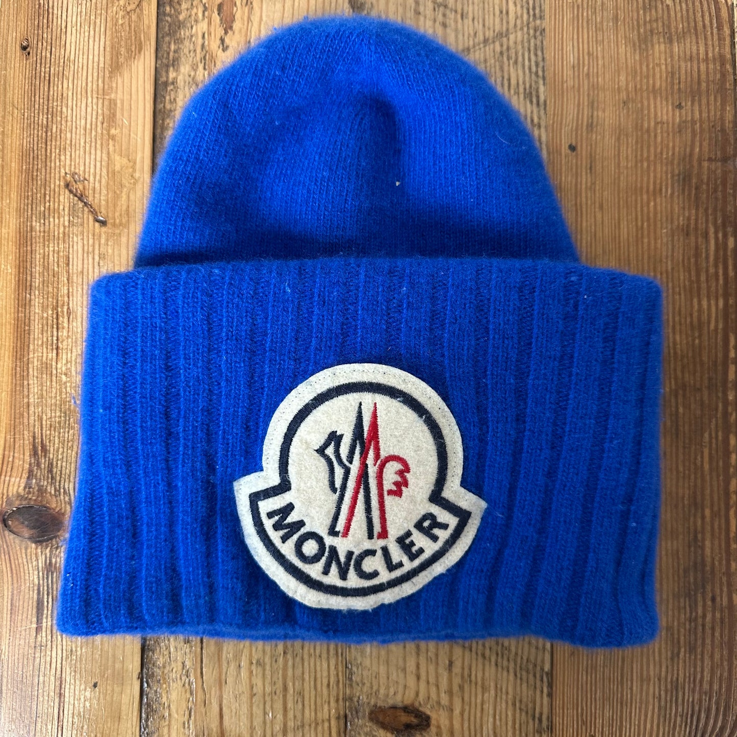Moncler Big Logo Blue Beanie