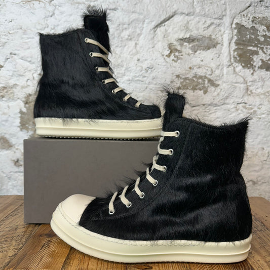 Rick Owens High Pony Hair Black Milk Sneaker Sz 11 (44)