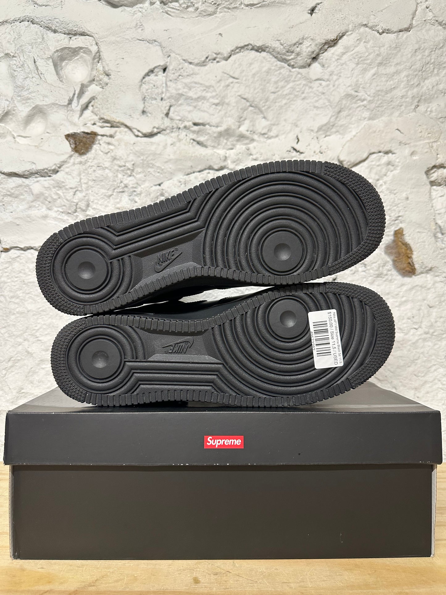 Nike Air Force 1 Mid Supreme Black Sz 11.5