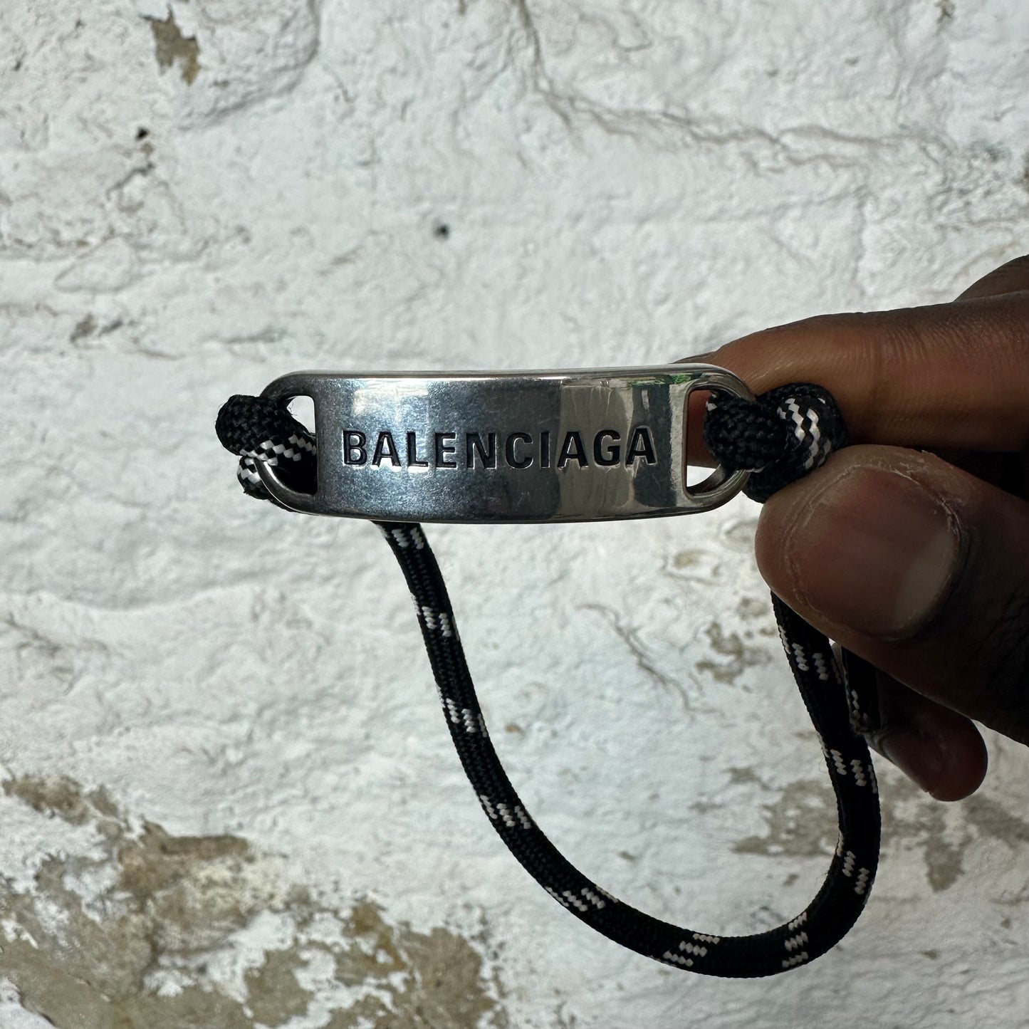 Balenciaga Silver Plate Rope Bracelet
