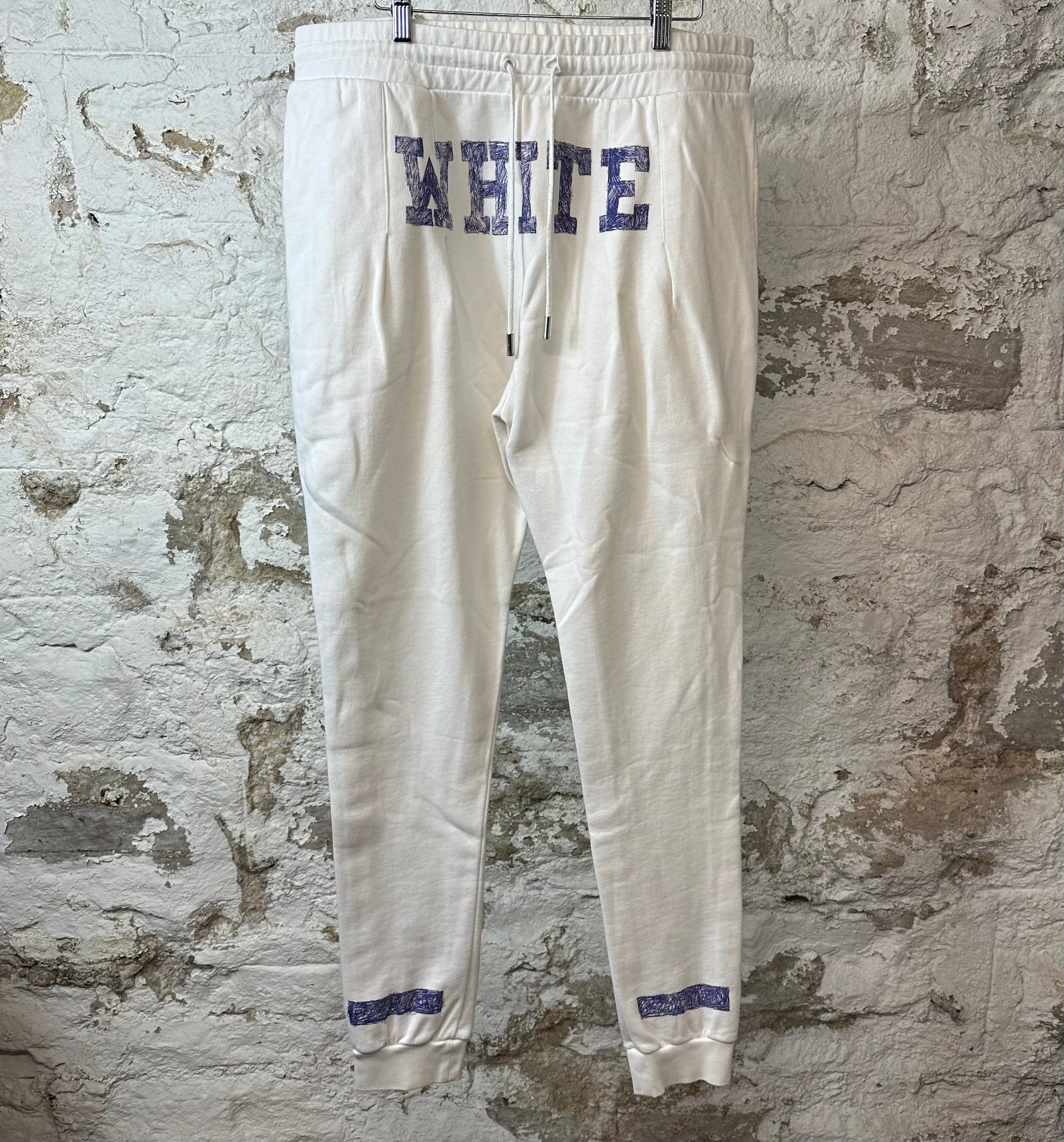 Off White Purple Spell White Sweatpants Sz L