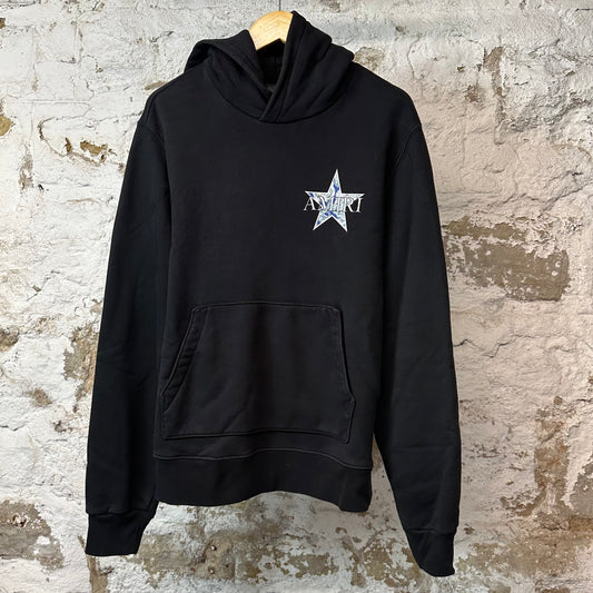 Amiri Blue Paisley Star Hoodie Black Sz M
